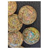 Czech Glass Buttons - 13 Pcs, 1 in Diameter