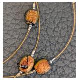 Dicrotic Glass Necklace & Earrings Set - Mosaic Pendants, 18-Inch Long