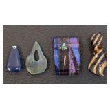 Dichroic Art Glass Pendants - 4-Piece Set