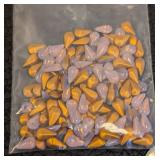 Foiled Glass Opals & Rhinestones - 0.75 in Dia Cabochons & Amber Triangles