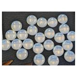 Foiled Glass Opals & Rhinestones - 0.75 in Dia Cabochons & Amber Triangles