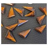 Foiled Glass Opals & Rhinestones - 0.75 in Dia Cabochons & Amber Triangles