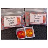 SWAROVSKI 4470 12mm Fireopal Crystals - Beads & Cabochons Set