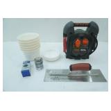 NEW/LIKE NEW Black & Decker 300A Jump Starter, Trowel (used), Universal Cement, CHEMbond Round Patches, Planters
