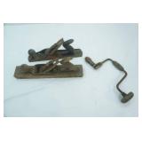 Antique/Vintage Wood Planes and Hand-Crank Driver