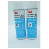 NEW 3M Stainless Steel Cleaner & Polish. Full. 21 oz each. 2ct. (NSF)