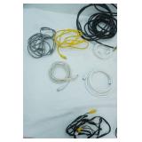 Electronics Cords. Cable, Ethernet, phone, AV, some adaptor/splitters