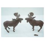 Cast Iron Moose Figurines (2ct) (8" tall they have been repaired)