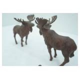 Cast Iron Moose Figurines (2ct) (8" tall they have been repaired)
