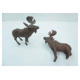 Cast Iron Moose Figurines (2ct) (8" tall they have been repaired)