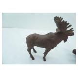 Cast Iron Moose Figurines (2ct) (8" tall they have been repaired)