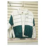Nike Size L Light-Weight Jacket. Hunter Green and White