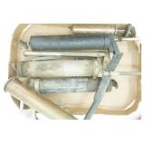 Garage Items: Gas Cans, Variety of Grease Guns