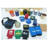 Wicker Baskets-Serving/Organizing, Cheese Cutting Board, Vintage Poly Coffee Mugs, Collection of Can Koozies-Largemouth Bass Koozie