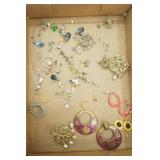 Jewelry Lot: Earrings, Pins, Ring