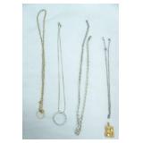 Jewelry Lot: Necklaces. Gold & Silver Toned. Faux Diamonds & Pearls