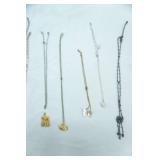 Jewelry Lot: Necklaces. Gold & Silver Toned. Faux Diamonds & Pearls