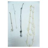 Jewelry Lot: Necklaces. Gold & Silver Toned. Faux Diamonds & Pearls