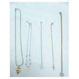 Jewelry Lot: Gold & Silver Toned Necklaces, Faux Diamonds & Pearls. Cross, Arrow Head and more