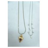Jewelry Lot: Gold & Silver Toned Necklaces, Faux Diamonds & Pearls. Cross, Arrow Head and more