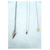 Jewelry Lot: Gold & Silver Toned Necklaces, Faux Diamonds & Pearls. Arrow Head