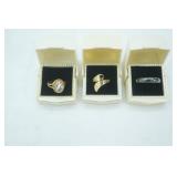 Jewelry Lot: 3 Rings and Cases