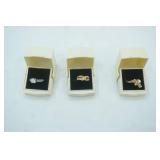 Jewelry Lot: 3 Rings and Cases