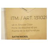 NEW 48-inch Shower Door. Satin Nickel Finish