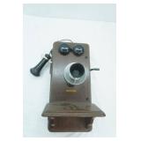 Antique Kellogg Hand-crank Wall Telephone