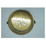 Vintage Brass Gimbaled Compass w/Wooden Base 10" tall