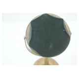 Vintage Brass Gimbaled Compass w/Wooden Base 10" tall