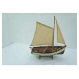 Wooden Decorative Model Boat. Mediterranean-Style Fishing.