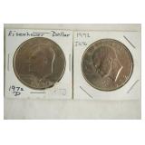 (2ct) 1972 D-Eisenhower Dollar Coins