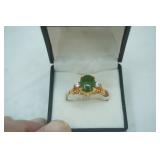 Genuine Jade 14K Gold Plated Ring and Case