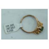 Genuine Jade 14K Gold Plated Ring and Case