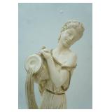 Vintage 1950s Chalkware Statue of Roman/Greek Woman Pouring from a Jug