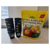 SSS. 12 Smalls Pots & Seed Starting Mix
