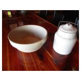 Stoneware Bowl 10"x5" & Canister 6"x8"