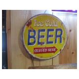 Tin Beer Cap Sign 12"x2"