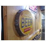 Tin Beer Cap Sign 12"x2"