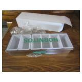 (New) Stainless Steel Bar Condiment Tray5 1/2"x18"x4"