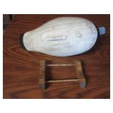 Wood Duck Decoy 15"x6"x9" DU Wood Carved Duck 19"x7"x7"