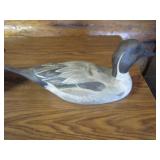 Wood Duck Decoy 15"x6"x9" DU Wood Carved Duck 19"x7"x7"