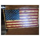 Wood American Flag Wall Hanging 21"x37"