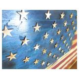 Wood American Flag Wall Hanging 21"x37"