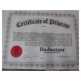 Budweiser Collectable Cate & Bottles 11"X11"X17"