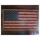 Wood American Flag Wall Hanging 21"x37"