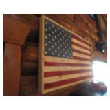 Wood American Flag Wall Hanging 21"x37"