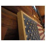 Wood American Flag Wall Hanging 21"x37"
