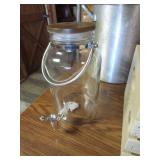 Turkey Fryer Pot, Drink Dispenser Jar, Wood Crate